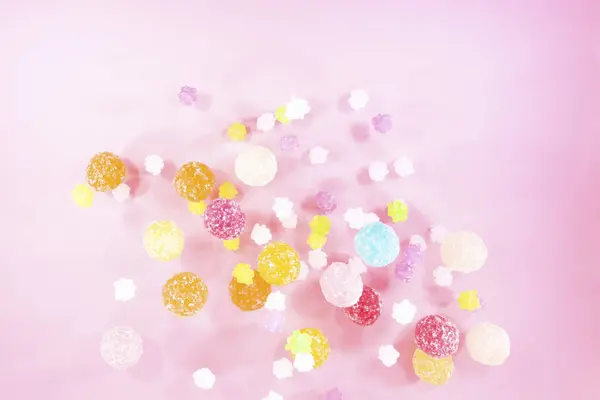 Kolorowe Tło Kolorowymi Cukierkami Zbliżenie — Zdjęcie stockowe
