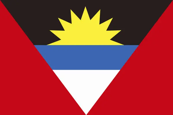 Bandeira Nacional Antígua Barbuda — Fotografia de Stock