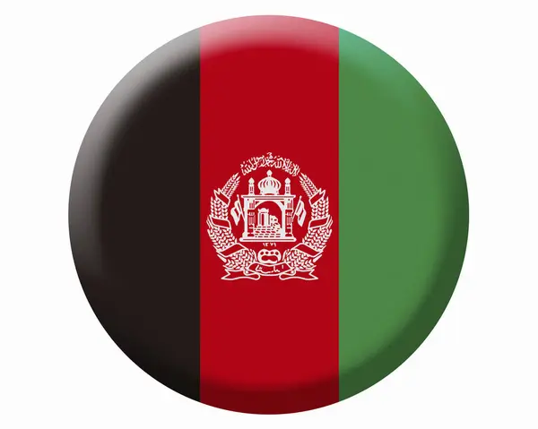 Εικονίδιο Γύρο Σημαία Του Αφγανιστάν — Φωτογραφία Αρχείου