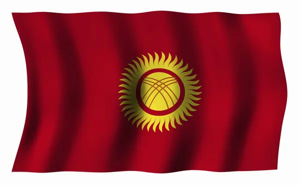 Waving Kyrgyzstan Flag Εικονογράφηση Διανύσματος — Φωτογραφία Αρχείου