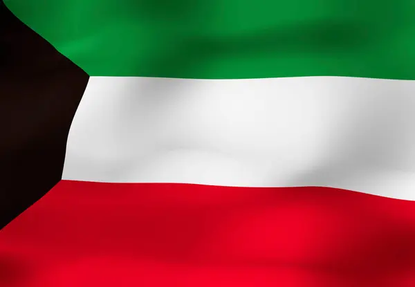 Εθνική Σημαία Του Κουβέιτ — Φωτογραφία Αρχείου