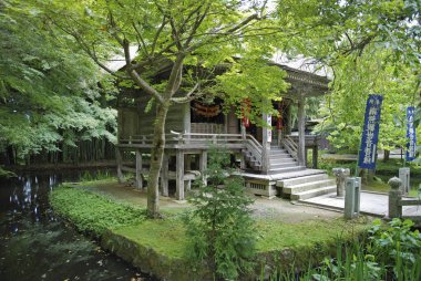 Japonya 'daki güzel, eski Japon tapınağı.