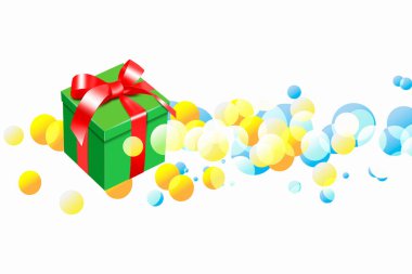 Konfetili renkli hediye kutusu