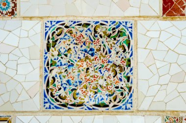 Barselona, İspanya 'daki Guell parkında. Gaudi tarafından tasarlandı. 