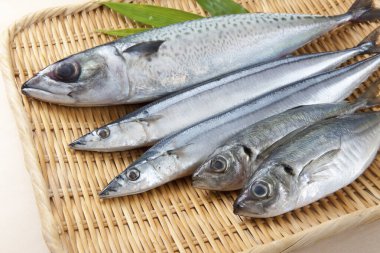 Otlar ile taze balık