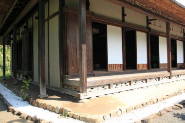 Japonya 'daki eski Japon geleneksel evi.