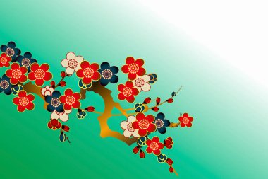 Çiçekli dallı desen