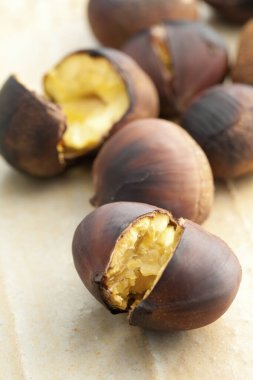 Kızarmış kestane yakın çekim
