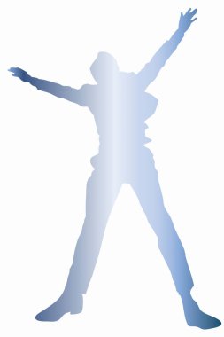 silhouette of the businessman isolated on white background 