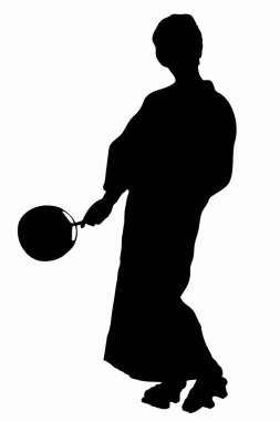 Yaratıcı bir arkaplan ile vurgulanmış bir geyşa silueti.