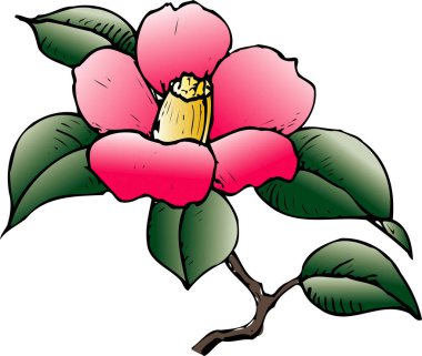 Pembe çiçek çizimi