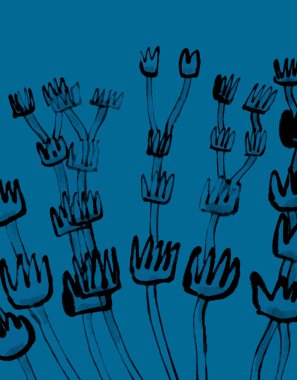  İllüstrasyon, el çizimi çiçekler, çiçek dokusu