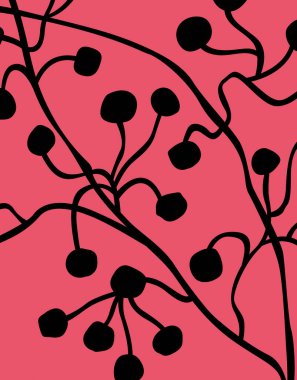 Böğürtlenli soyut grunge çiçek arkaplanı 