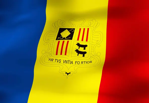 Bandiera Nazionale Andorra — Foto Stock