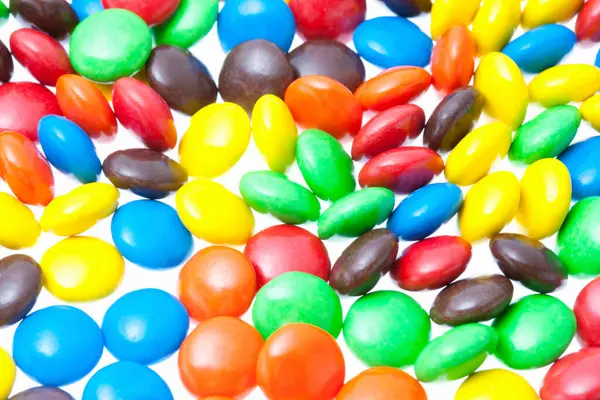 Bunte Bonbons Auf Weißem Hintergrund — Stockfoto
