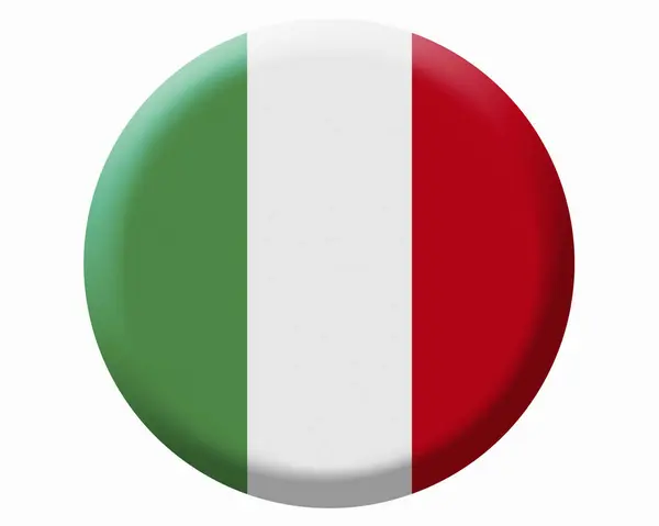 Flaga Włoch Okrągła Ikona Flagą Narodową Ilustracja — Zdjęcie stockowe