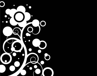 Çiçek elementleri ve doku içeren soyut arkaplan