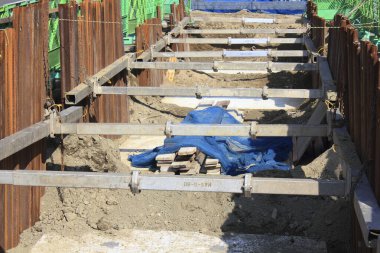 Tokyo, Japonya 'daki inşaat alanının manzarası