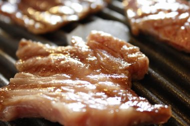 Izgarada nefis ızgara et, Japon yemeği. 