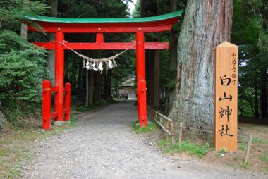 Kırmızı bir kapının görüntüsü.