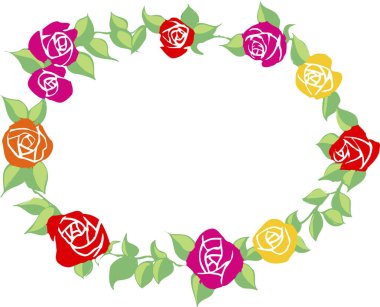 Beyaz arkaplanda güzel çiçeklerin dekoratif çerçevesi                 