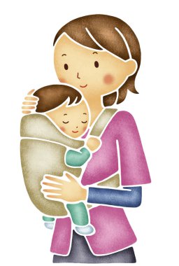 Anne oğul, illüstrasyon, vektör.