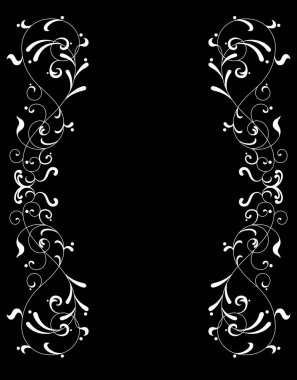 Soyut siyah beyaz çiçek deseni 