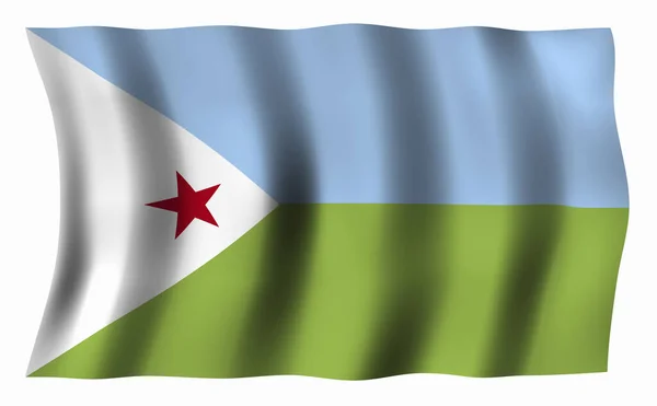 Bandeira Djibuti Bandeira Nacional Djibuti Sobre Fundo — Fotografia de Stock