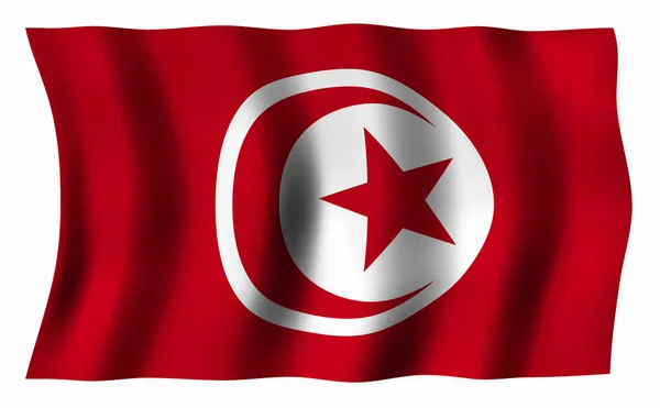 Tunisia Flag White Background — Stock Photo, Image