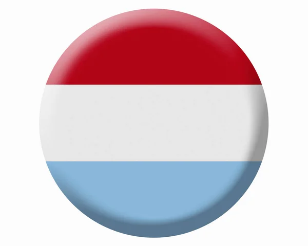 Ícone Botão Redondo Luxembourg — Fotografia de Stock