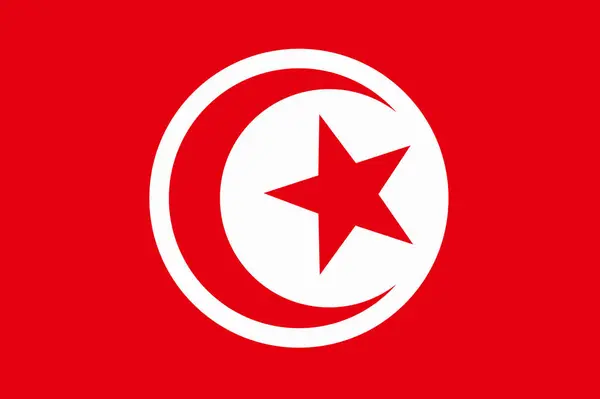 Die Nationalflagge Von Tunesien — Stockfoto