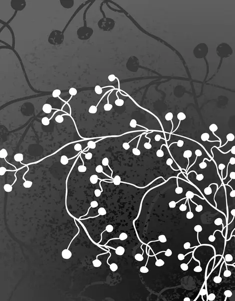 Abstrato Grunge Fundo Floral Com Bagas — Fotografia de Stock