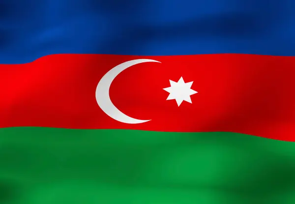 Die Nationalflagge Von Azerbaijan — Stockfoto