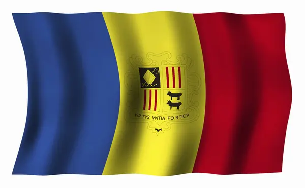 Národní Vlajka Andorry — Stock fotografie
