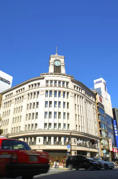 stock image Cityscape at Tokyo Ginza District. Ginza is recognized by many as one of most luxurious shopping districts in the world