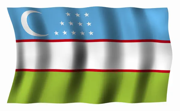 Σημαία Του Ουζμπεκιστάν — Φωτογραφία Αρχείου