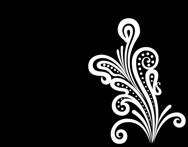 Modèle Floral Abstrait Noir Blanc — Photo