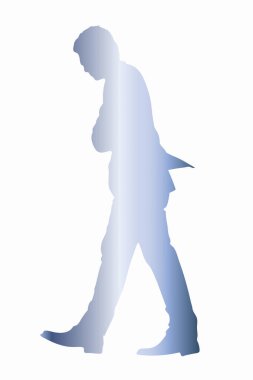 silhouette of the businessman isolated on white background 