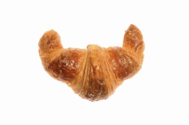 Beyaz arka plan üzerinde izole lezzetli kruvasan