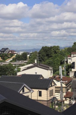 Asya 'daki çatıların havadan görünüşü 