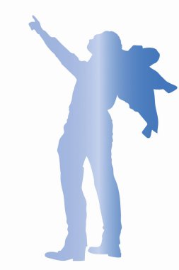 silhouette of the businessman isolated on white background 