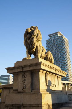 Leo anıtı. Güzel manzara, şehir mimarisi. 