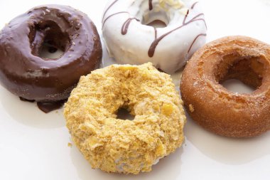 Çeşitli çörekler. Yakın çekim.