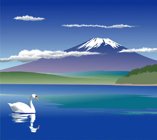 Illustrazione Colorata Bella Montagna Giapponese Fuji — Foto Stock