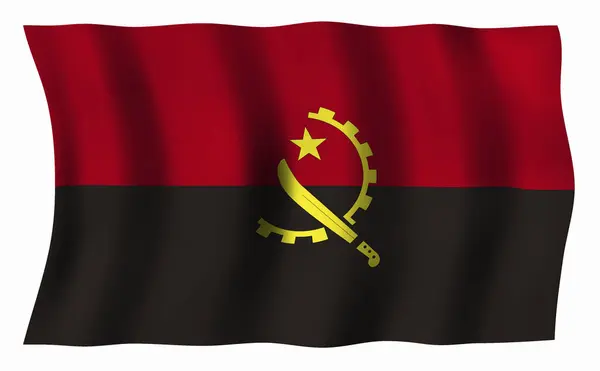 Angola Κυματίζει Σημαία Εικονογράφηση Πόλο Πόλο — Φωτογραφία Αρχείου