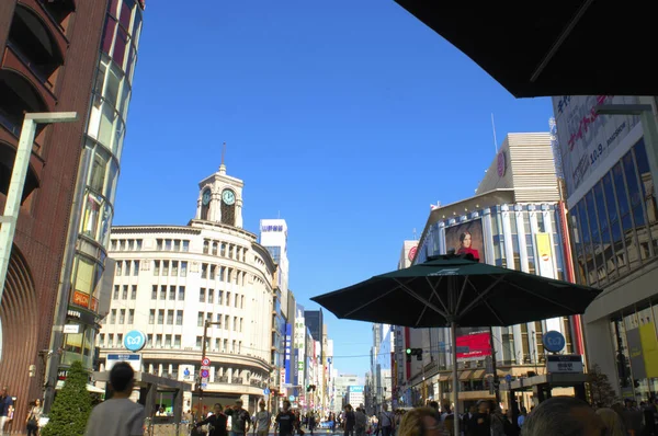 Cityscape Στην Περιοχή Tokyo Ginza Ginza Αναγνωρίζεται Από Πολλούς Μία — Φωτογραφία Αρχείου