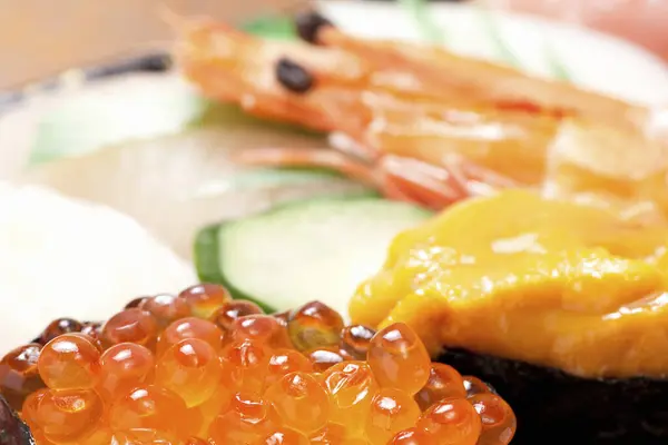 Closeup Sushi Set Japanese Food — Stock Photo, Image