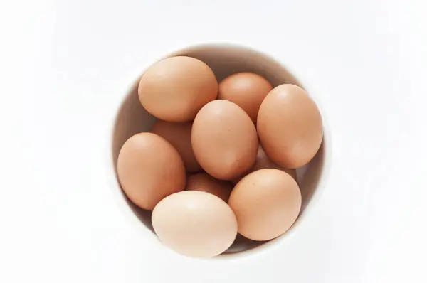 Uova Pollo Bianco Sfondo Primo Piano — Foto Stock