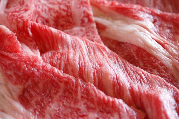 Vers Rauw Rood Rundvlees Steaks Achtergrond Close — Stockfoto