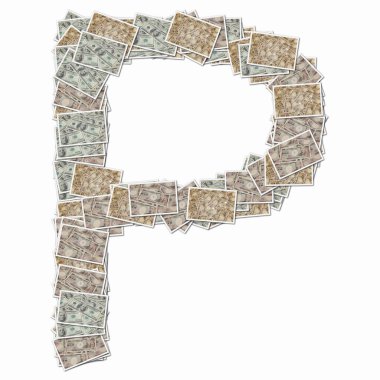 P sembolü para banknotlu iskambil kağıtlarından yapılmıştır 